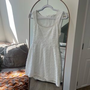 Francesca's Collections White Embellished Hem Mini Dress